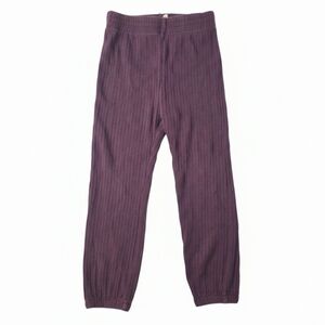 Kate Quinn Organic Cotton Wide Ribbed Jogger Leggings Plum 3T